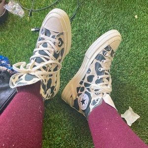 Cow Patterned Converse High tops chuck taylor